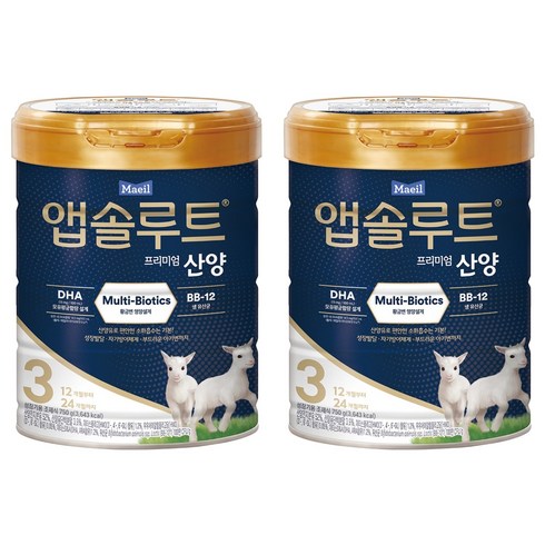 앱솔루트 프리미엄 산양분유 3단계, 750g, 2개