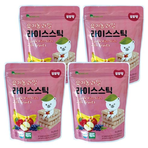 또또맘 유기농 라이스스틱, 과일, 20g, 4개
