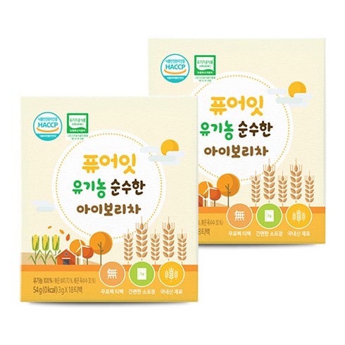 퓨어잇 유기농 순수한 아이보리차, 54g, 2개
