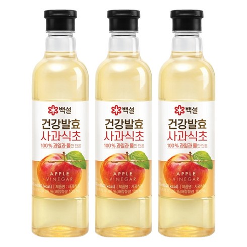 백설 건강발효 사과식초, 800ml, 3개