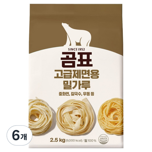 곰표 고급제면용 밀가루, 2.5kg, 6개