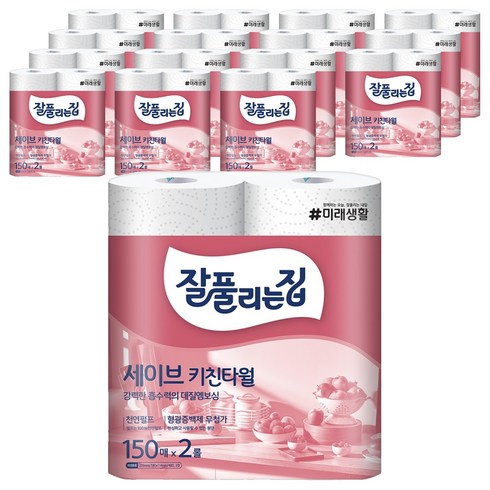 잘풀리는집 세이브 펄프 키친타올, 150매, 32개