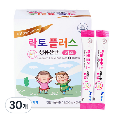 JW중외제약 락토플러스 생 유산균 키즈, 100g, 30개