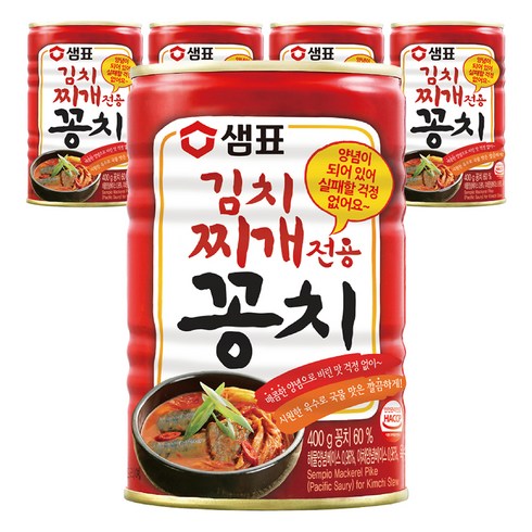 샘표 김치찌개전용 꽁치 통조림, 400g, 5개