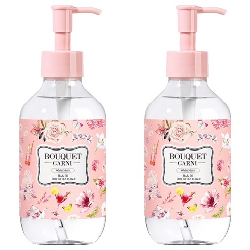 부케가르니 모이스처 바디오일 화이트머스크향, 300ml, 2개