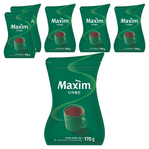 맥심 디카페인 원두커피믹스, 170g, 1개입, 6개