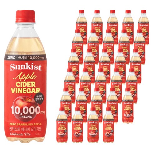 썬키스트 애사비 제로 탄산음료, 500ml, 40개
