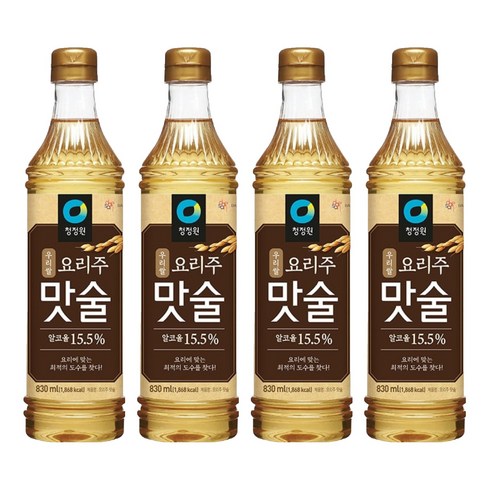 청정원 우리쌀 요리주 맛술, 830ml, 4개