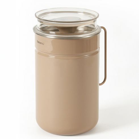리본제이 이중 냄새 차단 진공 음식물 쓰레기통 2.8L, 베이지, 1개