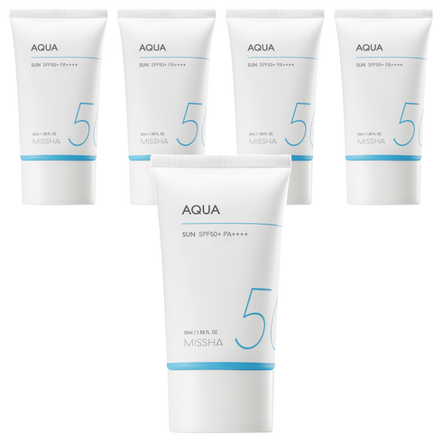 미샤 올 어라운드 세이프 블록 아쿠아 선크림 SPF50+ PA++++, 50ml, 5개