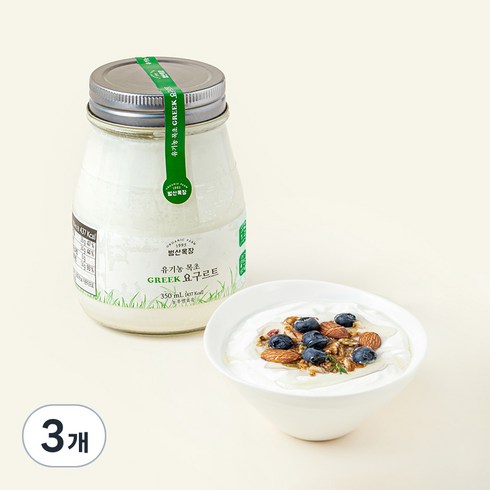 범산목장 유기농 인증 목초 그릭 요구르트, 350ml, 3개