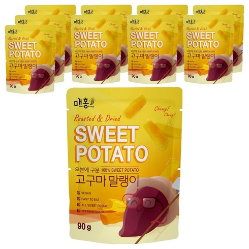 매홍 오븐에 구운 고구마 말랭이, 90g, 10개