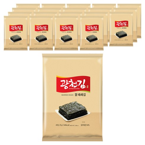 광천김 참 재래김, 25g, 20개