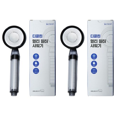 대림바스 디클린 필터 샤워기, 2개, 혼합색상