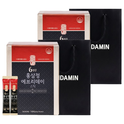 진담인 6년근 홍삼정 에브리데이 스틱 100p, 1kg, 2개