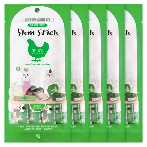 조공 반려동물 오키로스틱 짜먹는 간식, 혼합맛(닭가슴살/초록입홍합), 14g, 5개