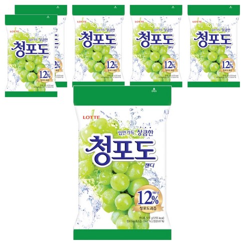 롯데웰푸드 청포도 캔디, 323g, 6개