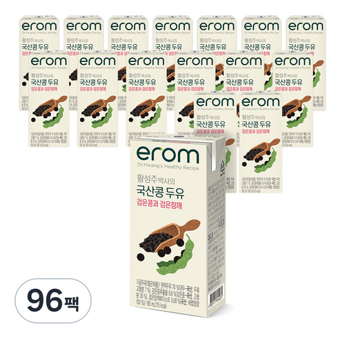 이롬 황성주 박사의 국산콩 두유 검은콩과 검은참깨, 190ml, 96개