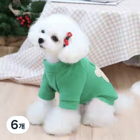코코스튜디오 반려동물 코코 루돌프 루돌프티셔츠, 그린, 6개