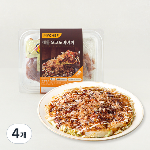 마이셰프 해물 오코노미야끼 2인분, 497g, 4개