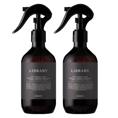 에이센트 드레스 퍼퓸 탈취제 라이브러리 본품, 2개, 250ml
