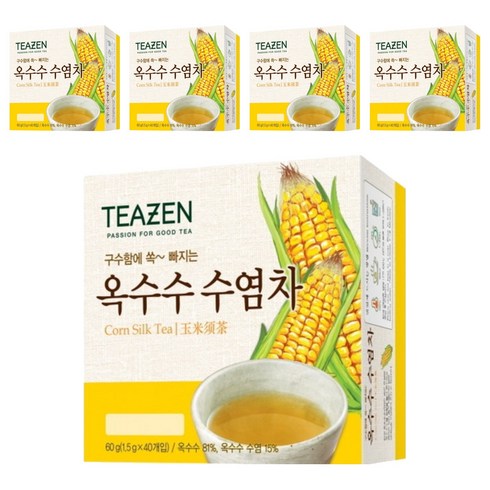 티젠 구수한 맛에 쏙빠지는 옥수수수염차, 1.5g, 40개입, 5개
