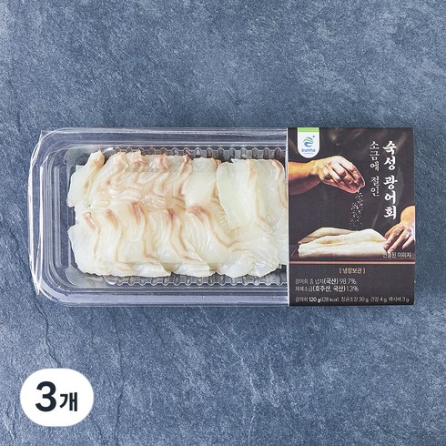 은하수산 소금에 절인 숙성 광어회, 120g, 3개