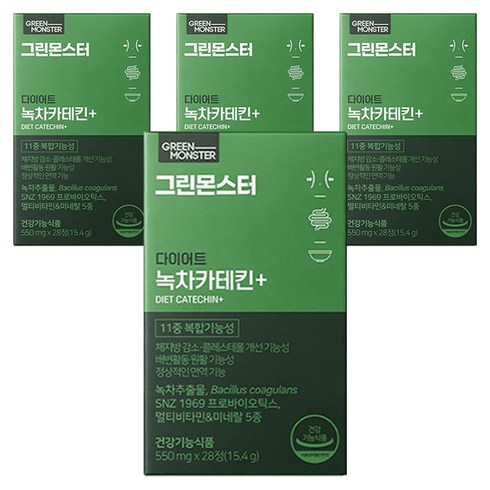 그린몬스터 다이어트 녹차카테킨 플러스, 28정, 15.4g, 4개