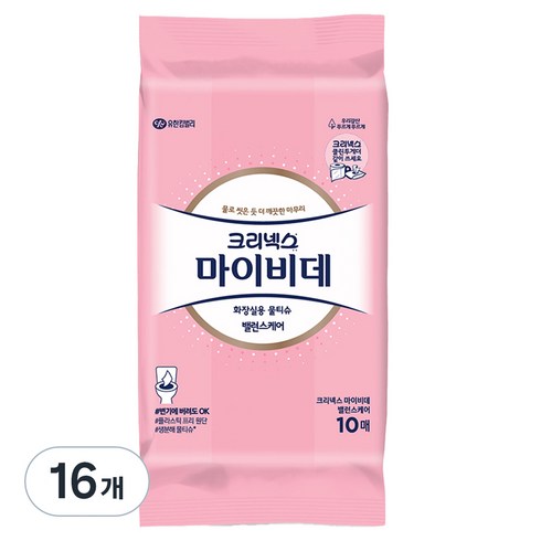 마이비데 밸런스 케어 비데티슈, 55g, 10매, 16개