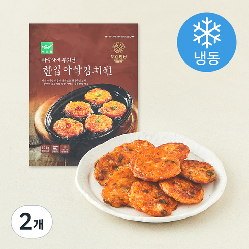 부침명장 한입아삭 김치전 (냉동), 1.2kg, 2개