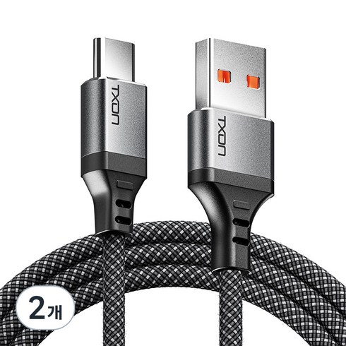 티엑스온 USB A to C 고속 충전 케이블, 2개, 혼합색상, 0.2m