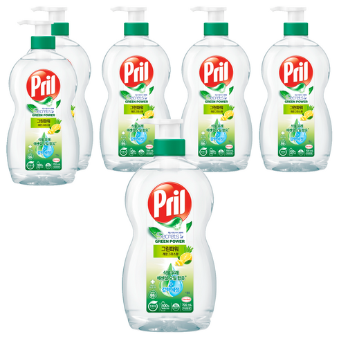 프릴 시크릿 오브 그린파워 주방세제 레몬그라스향, 700ml, 6개