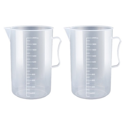 27리빙 튼튼한 플라스틱 비커, 2000ml, 2L 2개
