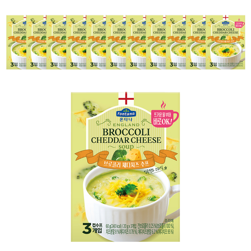 폰타나 잉글랜드 브로콜리 체다치즈 수프, 60g, 12개