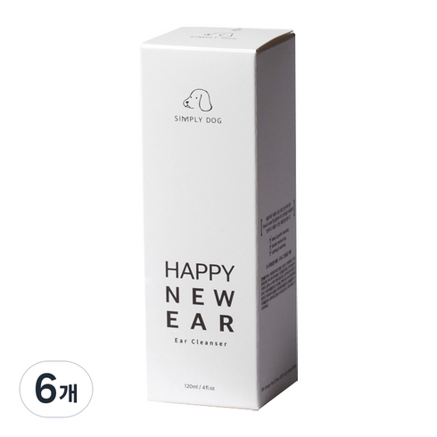 심플리독 해피 뉴 이어 강아지 귀세정제, 120ml, 6개