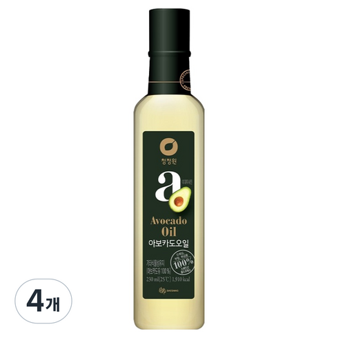 청정원 아보카도 오일, 4개, 230ml