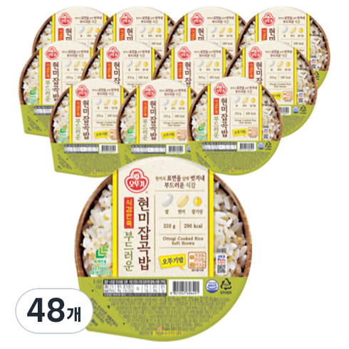오뚜기 식감만족 부드러운 현미잡곡밥, 210g, 48개