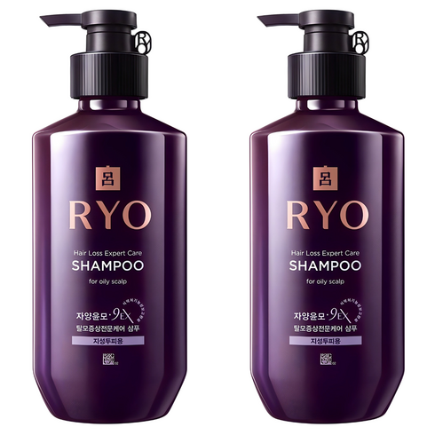 려 자양윤모 9EX 탈모증상전문케어 지성두피용 샴푸, 400ml, 2개