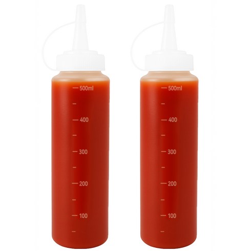 리빙메이커 BPA FREE 잘라쓰는 입구 넓은 식품용기 말랑타입 소스통, 500ml, 2개