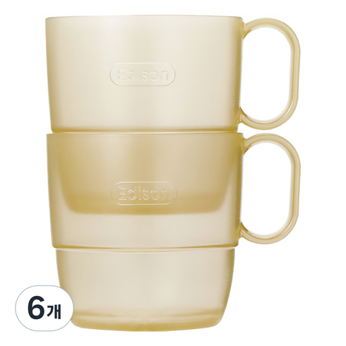 에디슨 유아용 에코젠 컵, 옐로우, 6개, 240ml