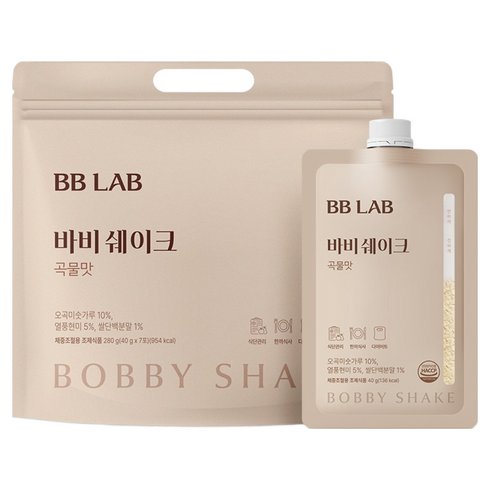 비비랩 바비쉐이크 곡물맛 7p, 280g, 1개