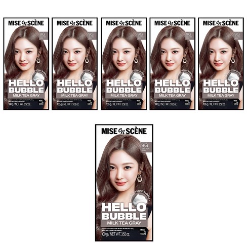 미쟝센 헬로 버블 염색제, 9G밀크티그레이, 6개