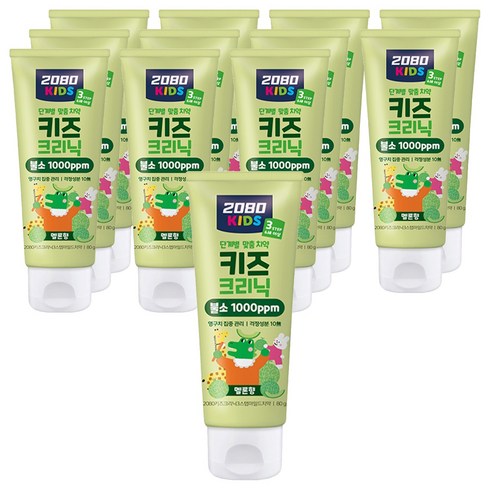 2080 키즈크리닉 3스텝 치약 메론향, 80g, 12개