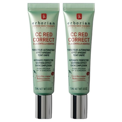 에르보리앙 레드 코렉트 CC크림 SPF25, 15ml, 2개