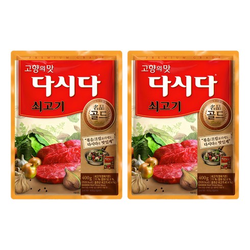 다시다 명품 골드 쇠고기, 400g, 2개