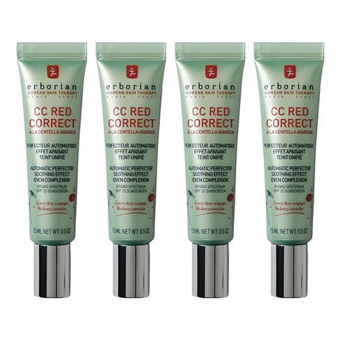 에르보리앙 레드 코렉트 CC크림 SPF25, 15ml, 4개