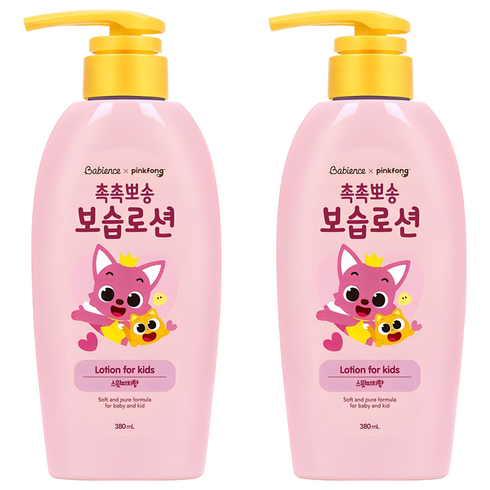 베비언스 핑크퐁 촉촉뽀송 보습로션 스윗피치향, 380ml, 2개
