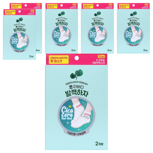 온더바디 코튼풋 발팩하자 풋 마스크, 2개입, 6개, 18ml