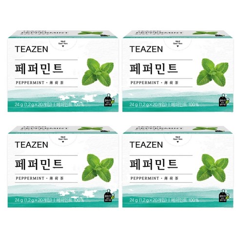티젠 페퍼민트 티백, 1.2g, 20개입, 4개