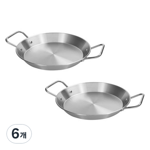 키친아트 스테인레스 빠에야팬, 18cm, 6개